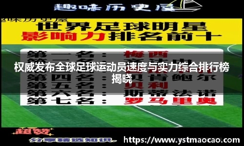 权威发布全球足球运动员速度与实力综合排行榜揭晓